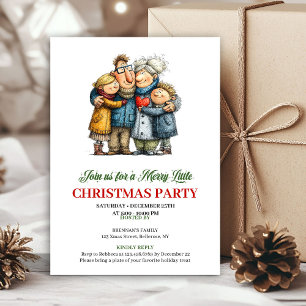 Carte de Noël de fête de famille dessin animé Fant