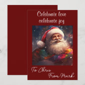 Carte de Noël de fête de l'amour personnalisée (Devant / Derrière)