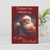 Carte de Noël de fête de l'amour personnalisée (Debout devant)