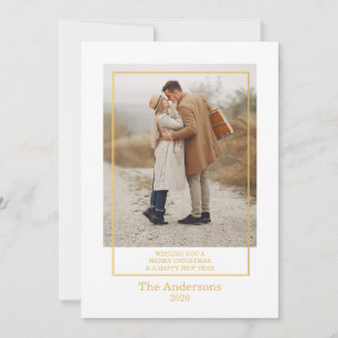 Carte de Noël de Fêtes Collage Photo Or Joyeux Noë