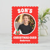 Carte de Noël de Fils Personnalisé (Debout devant)