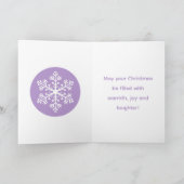 Carte de Noël de Flèche de neige violette (Intérieur)