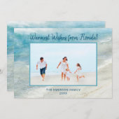 CARTE DE NOËL DE FLORIDE | CARTE PHOTO DE PLAGE DE (Devant / Derrière)