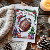 Carte de Noël de football aquarelle