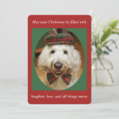 Carte de Noël de Goldendoodle (Debout devant)