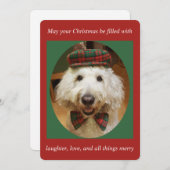 Carte de Noël de Goldendoodle (Devant / Derrière)