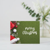 Carte de Noël de golf avec golf et tee sur vert (Debout devant)