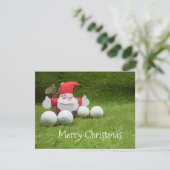 Carte de Noël de golf avec Santa Claus et balle de (Debout devant)