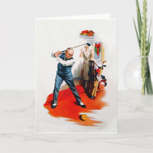 Carte de Noël de golf vintage 1925 (Devant)