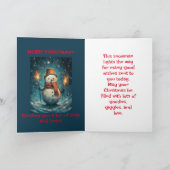 CARTE DE NOËL DE GRANDSON SNOWMAN LANTERN (Intérieur)