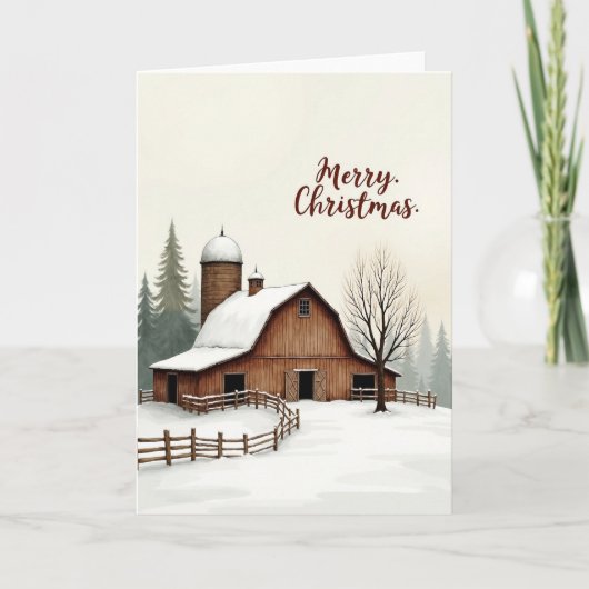 Carte de Noël de grange rustique (Devant)