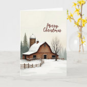 Carte de Noël de grange rustique (Fleur jaune)