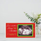 Carte de Noël de grossesse - Ultrasonic Photo (Debout devant)