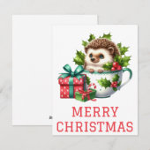 Carte de Noël de hérisson (Devant / Derrière)