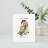 Carte de Noël de hibou personnalisée (Debout devant)