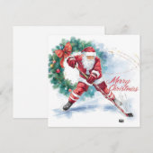 Carte de Noël de hockey de Santa (Devant / Derrière)