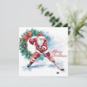 Carte de Noël de hockey de Santa (Debout devant)