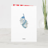 Carte de Noël de hockey - Joueuse - rouge blanc (Dos)