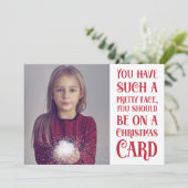 Carte de Noël de joli visage (Debout devant)