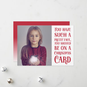 Carte de Noël de joli visage