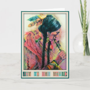 Carte de Noël de joueur de cannelure de Natif