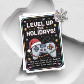 Carte de Noël de joueur de jeu vidéo à l'aquarelle