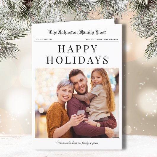 Carte de Noël de journal avec photo