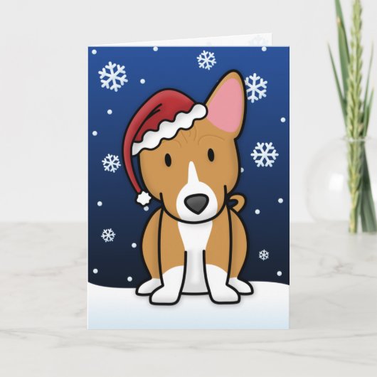 Carte de Noël de Kawaii Basenji (Devant)