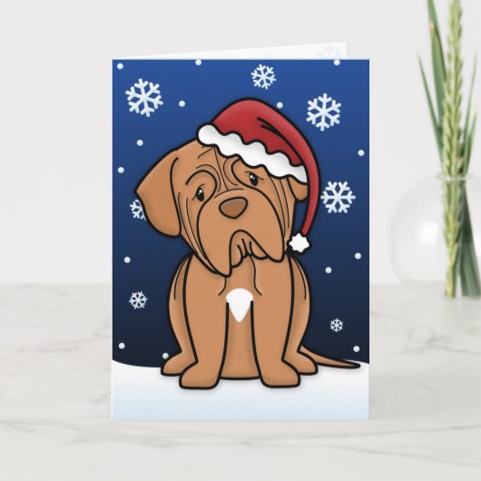 Carte de Noël de Kawaii Dogue de Bordeaux (Devant)