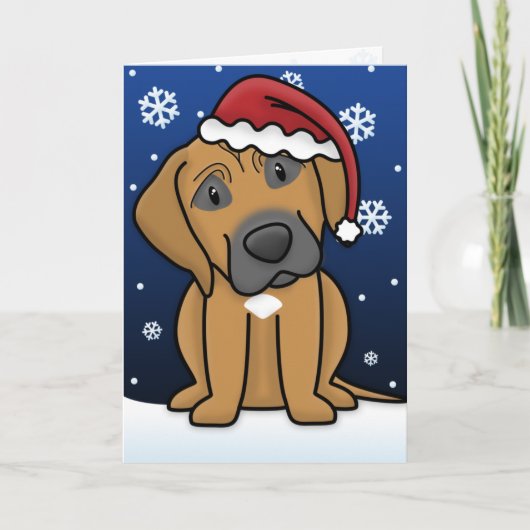 Carte de Noël de Kawaii Rhodesian Ridgeback (Devant)