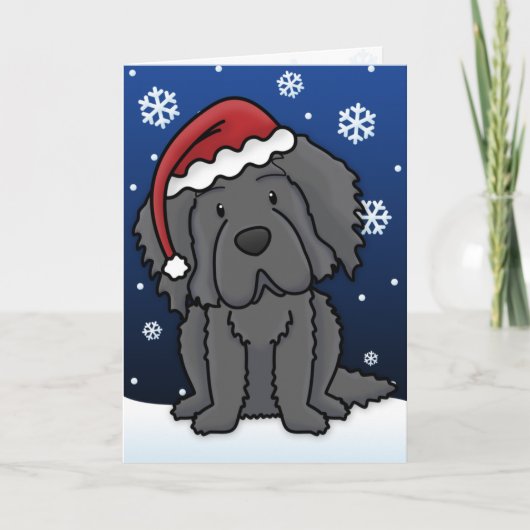 Carte de Noël de Kawaii Terre-Neuve (Devant)