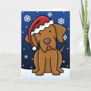 Carte de Noël de Kawaii Vizsla