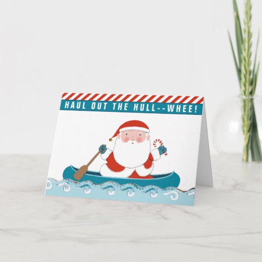 Carte de Noël de kayak en canoë (Devant)