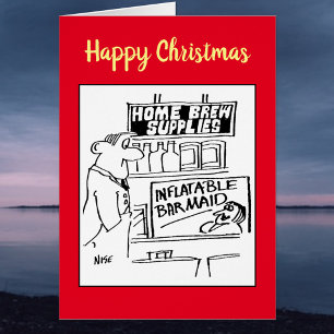 Carte de Noël de la barmaid gonflable de la boutiq
