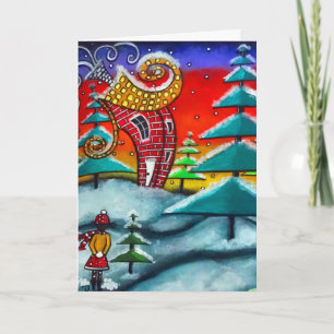 Carte de Noël de la bataille de snowball