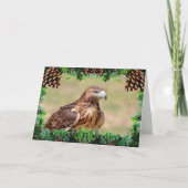 Carte de Noël de la Buse à queue rouge (Devant)