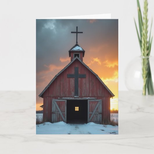 Carte de Noël de la chapelle rustique (Devant)