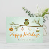 Carte de Noël de la Chouette des Fêtes (Debout devant)