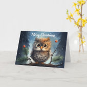 Carte de Noël de la Chouette lunaire (Fleur jaune)