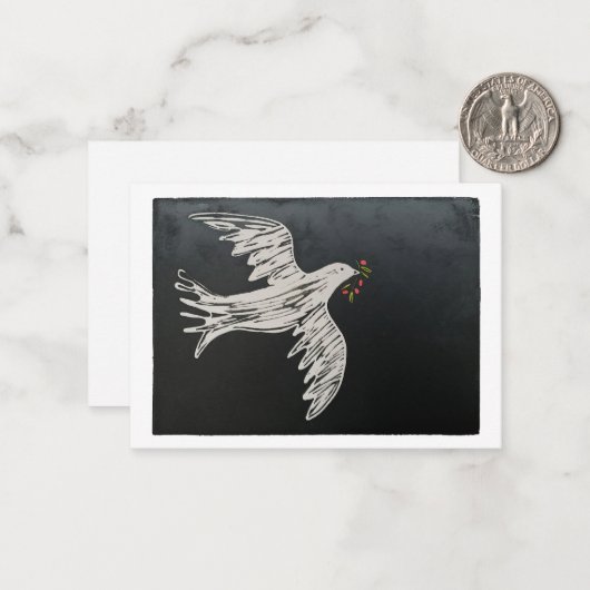 Carte de Noël de la colombe (Devant/Arrière en situation)