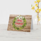 Carte de Noël de la couronne de bois (Fleur jaune)