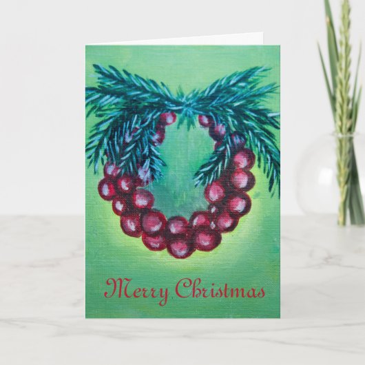 Carte de Noël de la couronne de vacances (Devant)