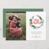 carte de noël de la couronne verte (Devant / Derrière)