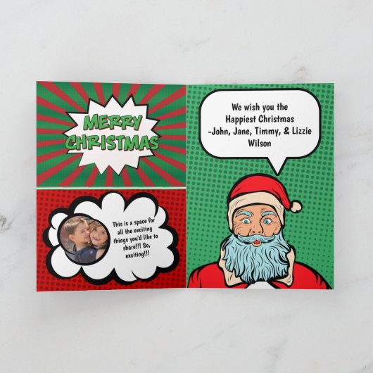 Carte de Noël de la couverture de la bande dessiné (Intérieur)