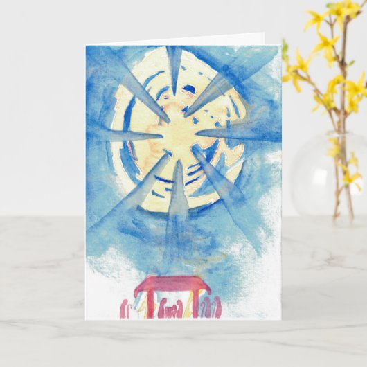 Carte de Noël de la crèche (Fleur jaune)