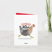 Carte de Noël de la dame au poulet fou Joyeux POUL (Dos)