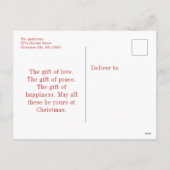 Carte de Noël de la famille Arc rouge (Dos)