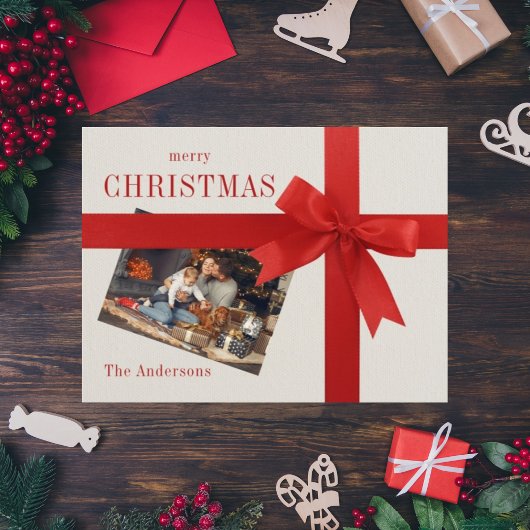 Carte de Noël de la famille Arc rouge