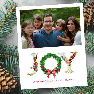 Carte de Noël de la famille Budget photo joie typo