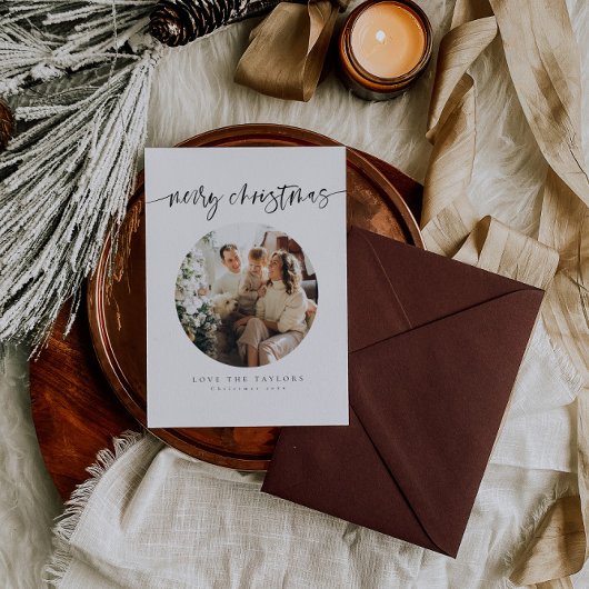 Carte de Noël de la famille Calligraphie